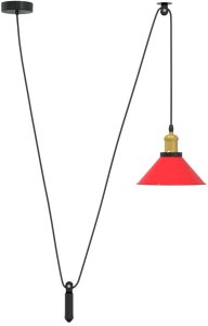 Lampa wisząca vidaXL Lampa wisząca z regulacją wysokości E27 połysk czerwony 2