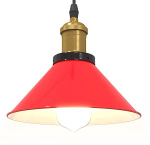 Lampa wisząca vidaXL Lampa wisząca z regulacją wysokości E27 połysk czerwony 5