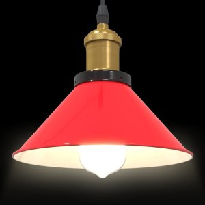 Lampa wisząca vidaXL Lampa wisząca z regulacją wysokości E27 połysk czerwony 6