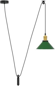 Lampa wisząca vidaXL Lampa wisząca z regulacją wysokości E27 połysk zielony 2