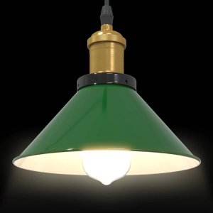 Lampa wisząca vidaXL Lampa wisząca z regulacją wysokości E27 połysk zielony 4