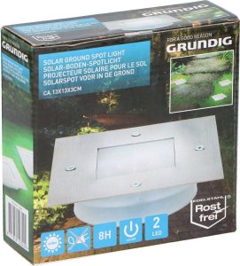 Grundig Lampa Solarna  Ogrodowa Trawnikowa Kwadratowa LED Srebrny 4