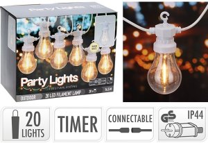 GIRLANDA OGRODOWA PARTY LIGHT 20LED A60 BIAŁY KABEL 1