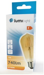 Żarówka LED E27 7W WW FLMG ST64 Gold LL5931 3