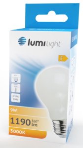 ŻARÓWKA LED A60 MILK E27 9W CIEPŁA LL6549 2