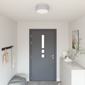 vidaXL Szary Tkanina 30 x 13.5 cm Lampa sufitowa kopułowa Okrągła 1