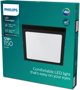 Surface LED panel PHILIPS MAGNEOS, 12W, 2700K, 1150lm, black, 21 x 21 x h2.8 cm 4