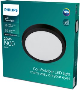 Surface LED panel PHILIPS MAGNEOS, 20W, 2700K, 1900lm, round f., black color, o26.8xh2.8cm 5