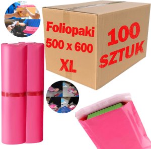 Foliopaki Kurierskie Różowe XL 500x600mm - 100 szt. 1