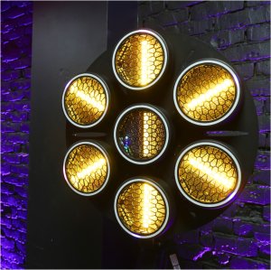 EVOLIGHTS LUMEN 7 RING 7x30W RGB LED reflektor estradowy vintage oświetlenie sceniczne retro 3