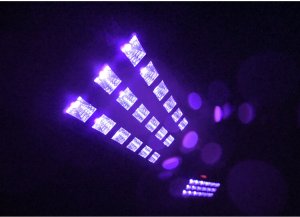 LIGHT4ME LED UV 18x3W reflektor + stroboskop DMX 2
