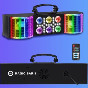 Naświetlacz LIGHT4ME LIGHT4ME MAGIC BAR 3 multiefekt świetlny RGBW 3w1 efekt par derby biały stroboskop pilot 5