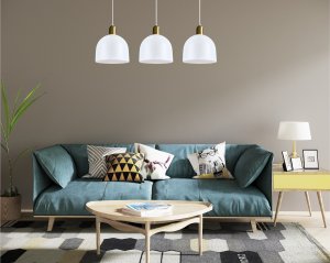 Lampa wisząca 3-punktowa MEDO  nowoczesna, biała-patyna, E27, loft, skandynawska, nad stół, do kuchni, salonu, jadalni 1