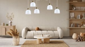 Lampa sufitowa pająk 5-punktowa MEDO  nowoczesna, biała-patyna, E27, loft, skandynawska, nad stół, do kuchni, salonu, jadalni 1