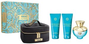 Versace Dylan Turquoise Pour Femme edt 100ml + żel pod prysznic 100ml + żel do ciała 100ml + kosmetyczka 1