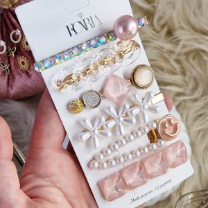 Zestaw 6 sztuk Opalizujących Spinek Róż do włosów SP204 2