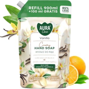 AURA Care Mydło Do Rąk Kremowe Wanilia 1000 ml Uzupełniające AHS-002-003 1