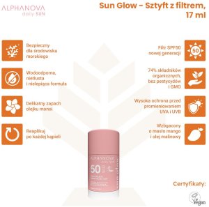 Alphanova Daily Sun, Glow, sztyft z filtrem SPF50, 17 ml 7