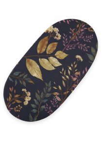Prześcieradło bawełniane do kosza Mojżesza Boho wózka gondoli 75x35 cm - Floristic granat 1