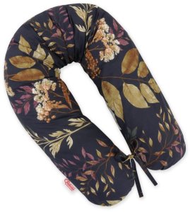 Poduszka ciążowa Longer dla kobiet w ciąży do spania - Floristic granat 1