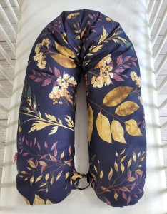 Poduszka ciążowa Longer dla kobiet w ciąży do spania - Floristic granat 4