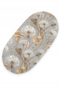 Prześcieradło bawełniane do kosza Mojżesza Boho wózka gondoli 75x35 cm - Dmuchawce na szarości 1