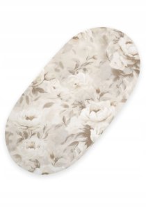 Prześcieradło bawełniane do kosza Mojżesza Boho wózka gondoli 75x35 cm - Peonies beige 1