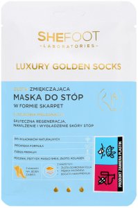 SheFoot Luxury Golden Socks Złota Zmiękczająca Maska do stóp w formie skarpetek 1