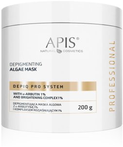 Apis Depiq Pro System Depigmentująca maska algowa z alfa-arbutyną 1% i kompleksem rozjaśniającym 1% 200g 1