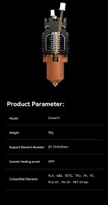 Ender-3 V3 SE/KE Ceramic Heating Block Kit-Quick-swap Nozzle Kit (4001030135) 5