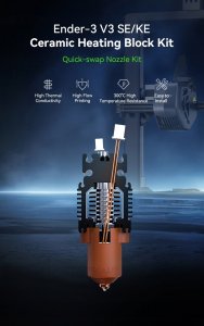 Ender-3 V3 SE/KE Ceramic Heating Block Kit-Quick-swap Nozzle Kit (4001030135) 7