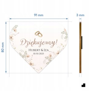 Hello Case Magnes Podziękowania Dla Gości Ślub Wesele Pamiątka Upominek Zestaw x10 4