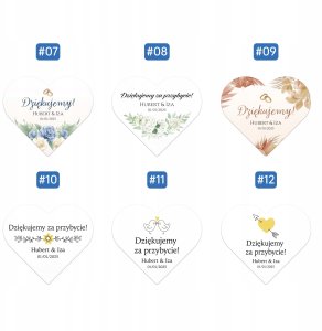 Hello Case Magnes Podziękowania Dla Gości Ślub Wesele Pamiątka Upominek Zestaw x10 7