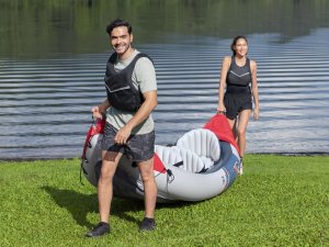 Bestway Kajak Rapid X3 dmuchany 3 osobowy + wiosła torba 381x100 cm 65132 EDUKAMP 9