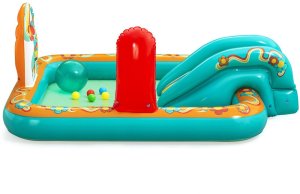 Bestway Dmuchany plac zabaw RETRO Zjeżdżalnia + zraszacz + piłki 53164 3