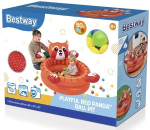 Suchy basen czerwona PANDA z kulkami 107x 94cm Bestway+50 kulek 52702 14
