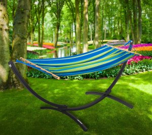 Hamak ogrodowy ze stelażem 200x100cm 200kg (1) 7