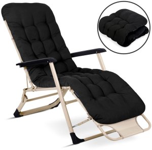 SofotelLeżak ogrodowy składany z poduszką Sofotel ChillWell czarny 2