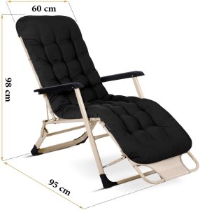 SofotelLeżak ogrodowy składany z poduszką Sofotel ChillWell czarny 5