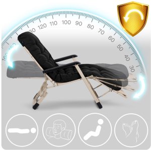 SofotelLeżak ogrodowy składany z poduszką Sofotel ChillWell czarny 9