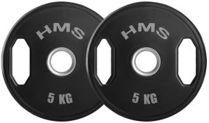 TOG05  2 x 5 KG  TALERZ OLIMPIJSKI OGUMOWANY 2 x 5 KG HMS 1