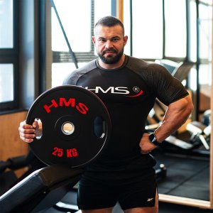 TOG ZESTAW TALERZY OLIMPIJSKICH OGUMOWANYCH 2 x 5 - 25 KG (150 KG) HMS 4