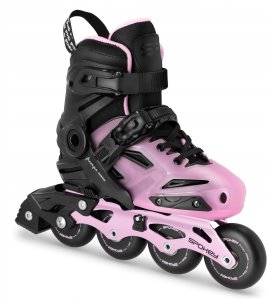 Rolki Spokey Freespo Junior rekreacyjne regulowane czarno-różowe r. 35-38 1