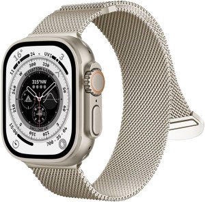 Pasek stalowy Alogy bransoleta do Apple Watch 42/44/45/49mm stal nierdzewna Księżycowa Poświata 1