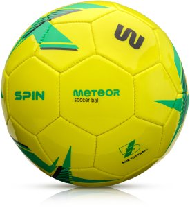 Piłka nożna Meteor Spin 5 żółty Uniwersalny 2