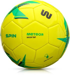 Piłka nożna Meteor Spin 1 żółty Uniwersalny 2