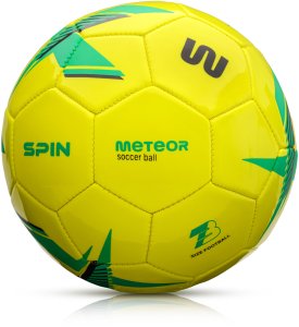 Piłka nożna Meteor Spin 3 żółty Uniwersalny 2