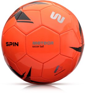 Piłka nożna Meteor Spin 4 pomarańczowy Uniwersalny 2