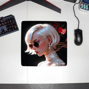 PODKŁADKA POD KLAWIATURĘ Biała Dama 30x30 TILT Dla gracza Antypoślizgowa 3