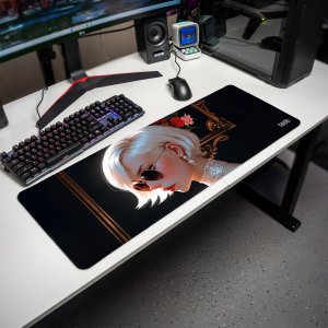 PODKŁADKA POD MYSZ GAMINGOWA Biała Dama 80x30 TILT Wytrzymała Dla gracza 2